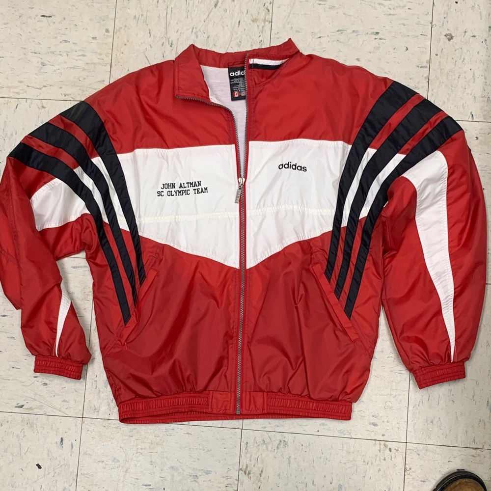 adidas Red, White & Black Retro Track Jacket